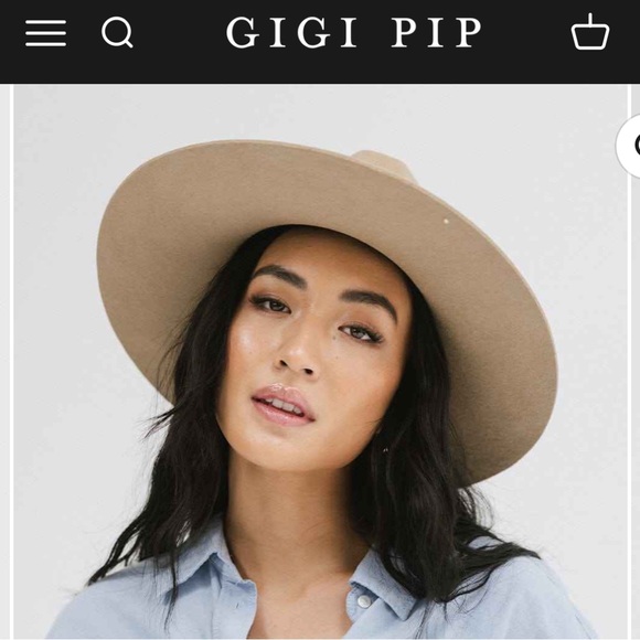 GIGI PIP Emma Wide Brim Fedora Tan Small 57 blemished new! NWT main image 2